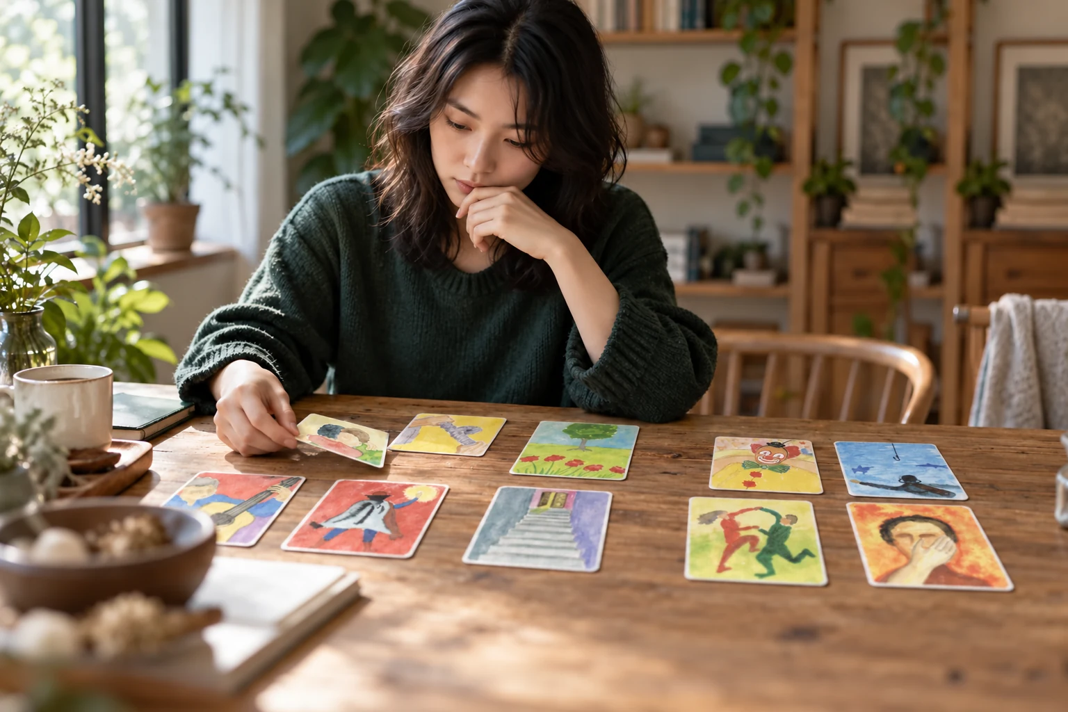 AI 生成的文章配图:当你难受却说不清:OH 卡与意象对话怎样帮助你理清问题?
